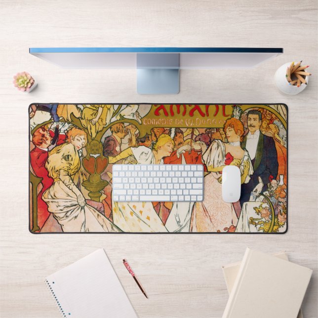 Liebhaber, Alphonse Mucha Schreibtischunterlage (Büro 1)