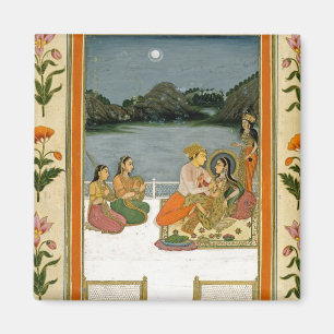 Liebhaber auf einer Terrasse durch einen moonlit Magnet