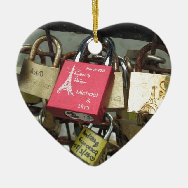 Liebhaber-Brücke - Paris-Liebe-Verschlüsse, Keramikornament (Vorne)