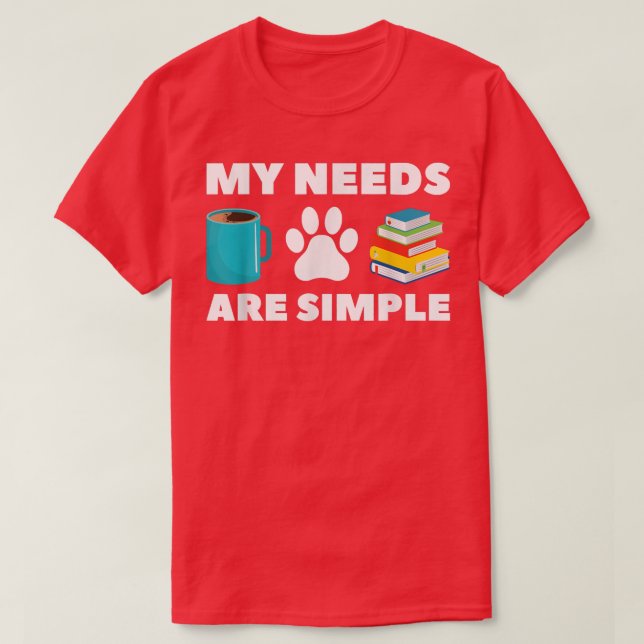 Liebhaber des Buches Coffee Dog Book T - Shirt (Design vorne)