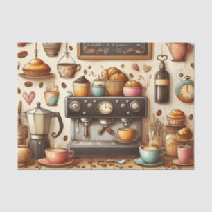 Liebhaber des coolen Kaffeehauses Seidenpapier
