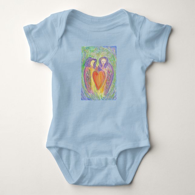 Liebhaber des Engels Heart Art Baby Bodysuit Strampler (Vorderseite)