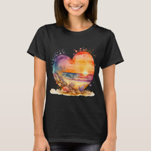 Liebhaber des Strandes Aquarell Sonnenuntergang Me T-Shirt