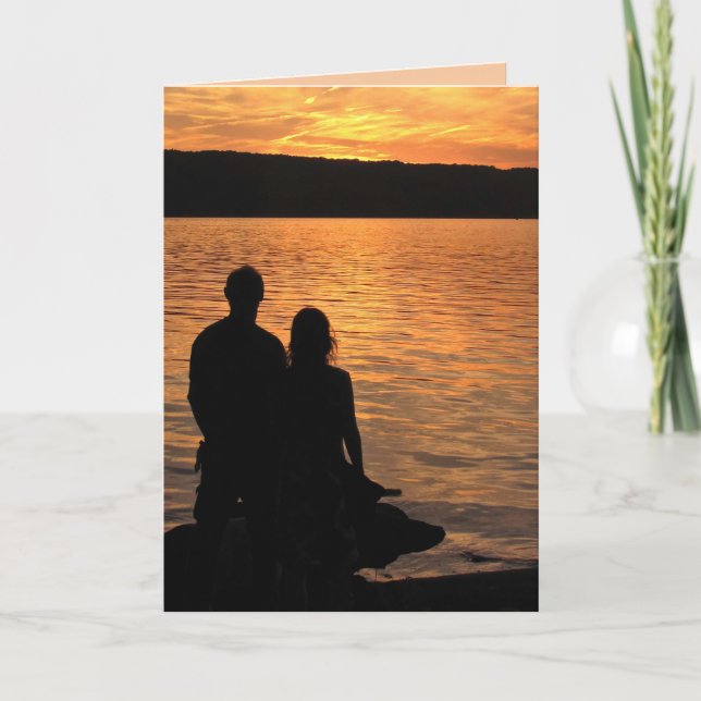Liebhaber des Sunset Lake Birthday Karte (Vorderseite)