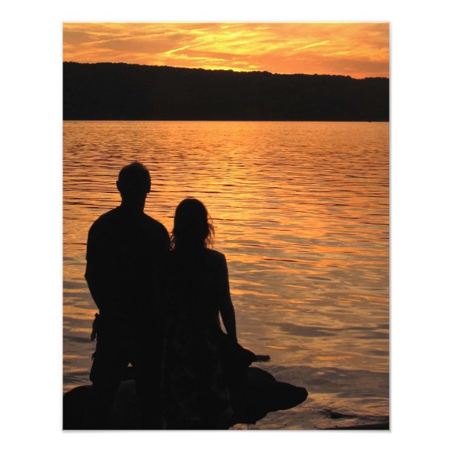 Liebhaber des Sunset Lake Foto Print (Vorne)
