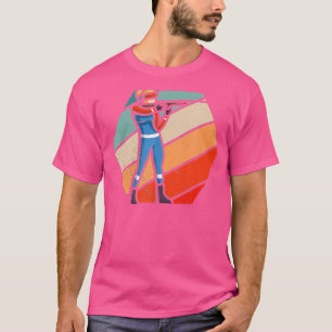 Liebhaber des Winterskifahrens im sonnigen Biathlo T-Shirt