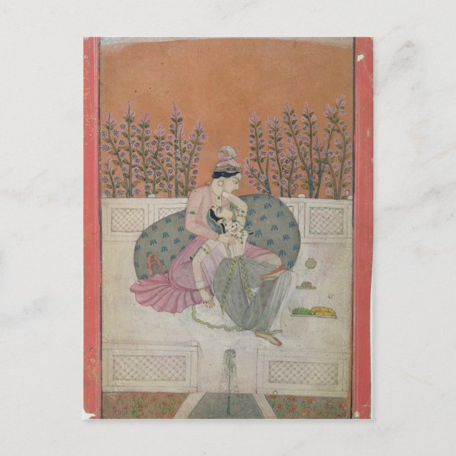 Liebhaber einer Terrasse, Pahari Postkarte (Vorderseite)