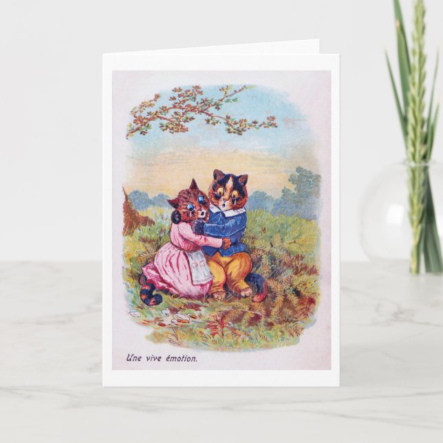 Liebhaber Katze (starke Emotion), Louis Wain Karte (Vorderseite)