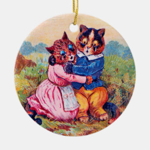 Liebhaber Katze (starke Emotion), Louis Wain Keramik Ornament