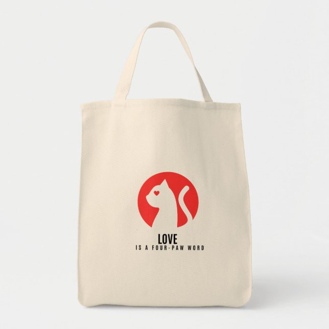 Liebhaber-Katzen-Silhouette Tragetasche (Vorne)