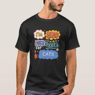 Liebhaber lustiger Katzen Retro-Pop-Art-Design T-Shirt
