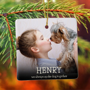 Liebhaber-Minimalistisches-Foto-Hunde-Gedenkstätte Keramikornament