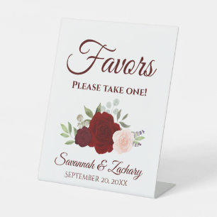 Liebhaber nehmen eine Burgundy Red & Pink Roses Ho Sockelschild