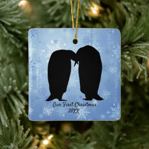 Liebhaber Pinguin Weihnachten Keramikornament