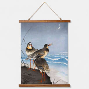 Liebhaber und Waves Ohara Koson 1926 Wandteppich Mit Holzrahmen