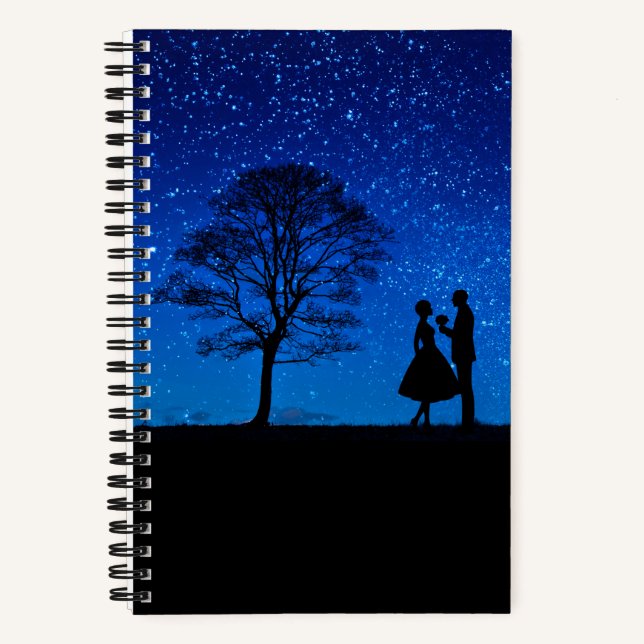 Liebhaber unter Vollmond Notizbuch (Vorderseite)