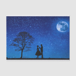 Liebhaber unter Vollmond Seidenpapier