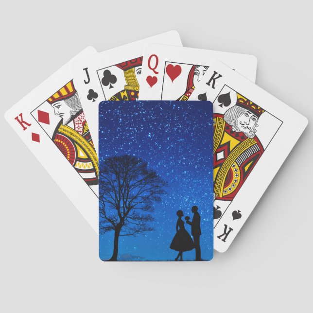 Liebhaber unter Vollmond Spielkarten (Rückseite)