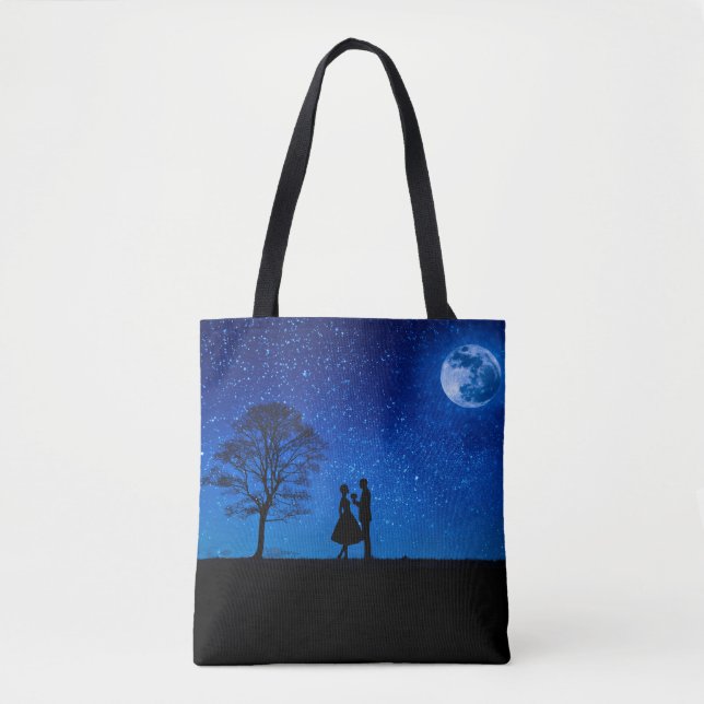 Liebhaber unter Vollmond Tasche (Vorderseite)