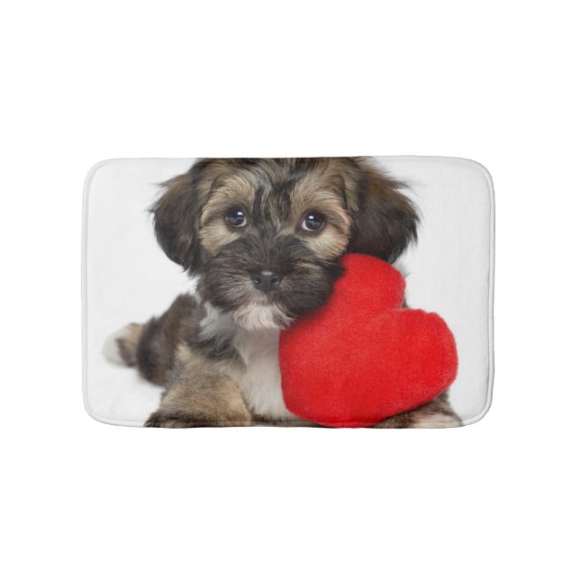 Liebhaber-Valentinsgruß Havanese Hündchen Badematte (Vorderseite)