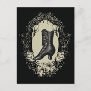 Liebhaber von High Heels schwarze floral viktorian Postkarte