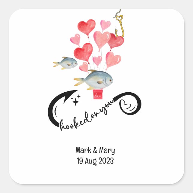 Liebhaber von Hochzeiten Quadratischer Aufkleber (Vorderseite)