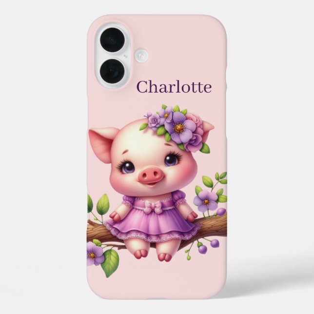 Liebhaber von lustigen Schweinen tragen Ihren Name iPhone 16 Plus Hülle (Rückseite)