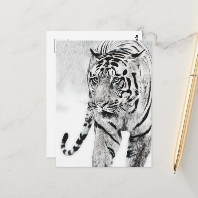 Liebhaber von niedlichen Tigern Postkarte (Vorderseite/Rückseite Beispiel)