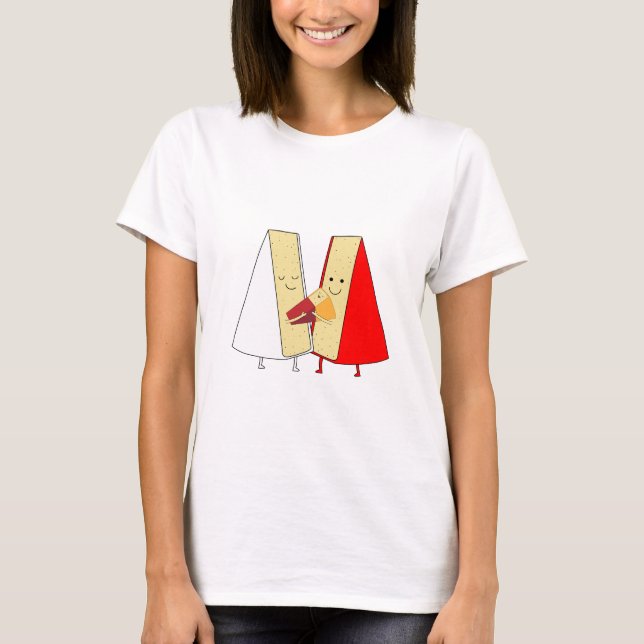 Liebhaber von Wein und Käse T-Shirt (Vorderseite)