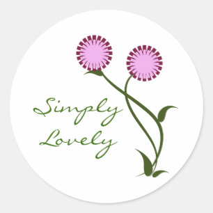 Lieblich blütet Stickers, Lavendel Runder Aufkleber