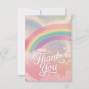 Lieblich einfacher Regenbogen und Wolken Dankeskarte