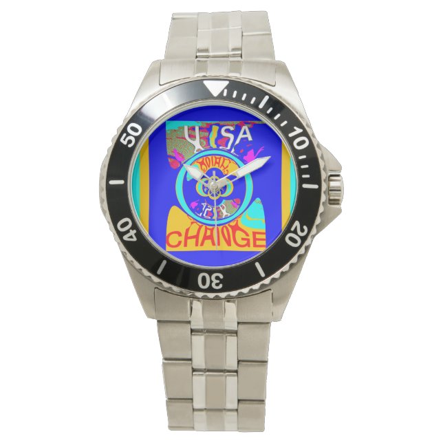 Lieblich farbenfrohe USA Change Time Armbanduhr (Vorderseite)
