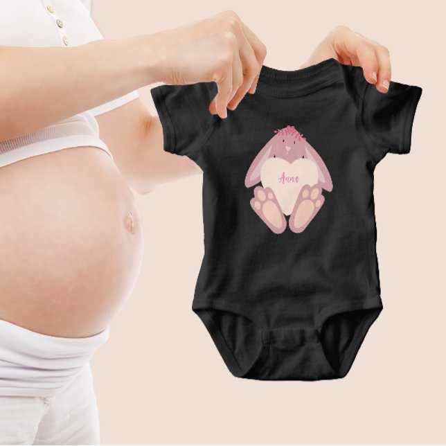 Lieblich Girl Bunny Pink pink mit Herz Baby Strampler (Von Creator hochgeladen)