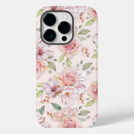 Lieblich hellrosa Rose Muster Case-Mate iPhone c 14 Pro Hülle