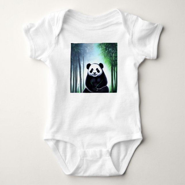Lieblich, kuddelig Panda Bärenkuppe Baby Strampler (Vorderseite)