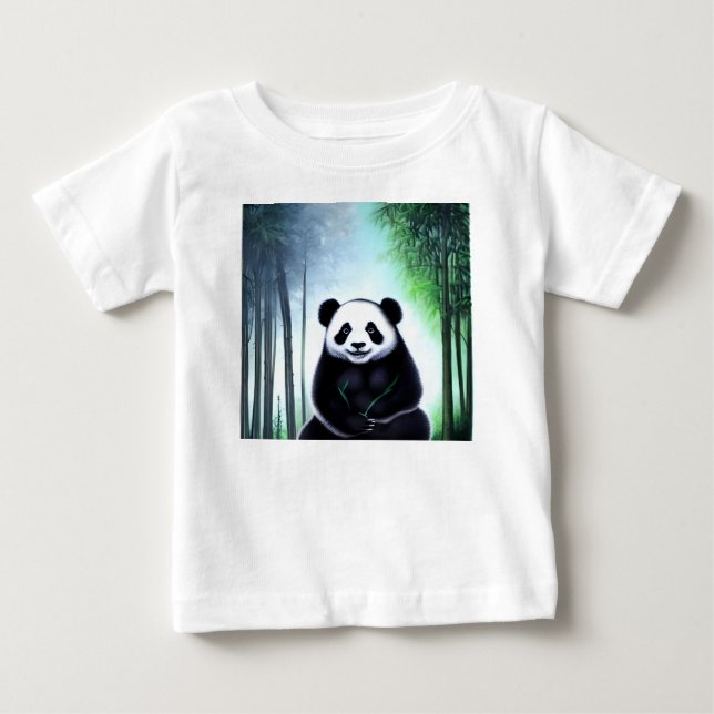 Lieblich, kuddelig Panda Bärenkuppe Baby T-shirt (Vorderseite)