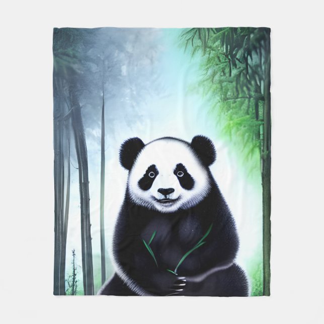 Lieblich, kuddelig Panda Bärenkuppe Fleecedecke (Vorderseite)