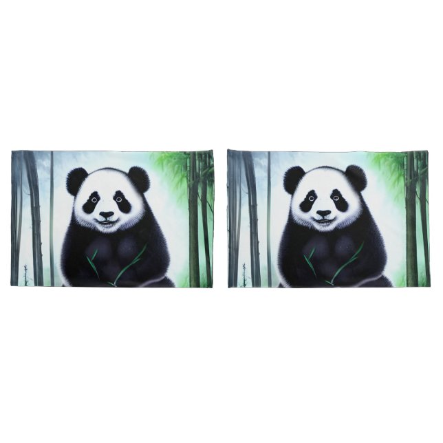 Lieblich, kuddelig Panda Bärenkuppe Kissenbezug (Rückseite-Set)