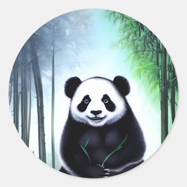 Lieblich, kuddelig Panda Bärenkuppe Runder Aufkleber (Vorderseite)