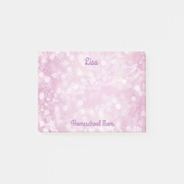 Lieblich Lila Bokeh Post-it Klebezettel (Vorderseite)