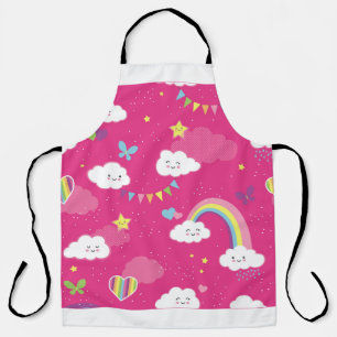Lieblich Pink Rainbow Sky wiederholt Muster. Ein S Schürze