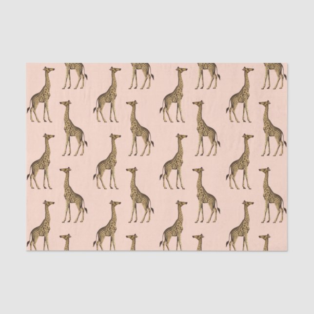 Lieblich rosa Giraffe  Seidenpapier (Vorderseite)