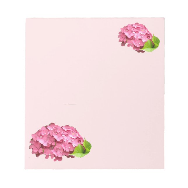 Lieblich rosa Hydrangeas Notepad Notizblock (Vorderseite)