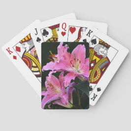 Lieblich rosa Lily bluboms floral Spielkarten