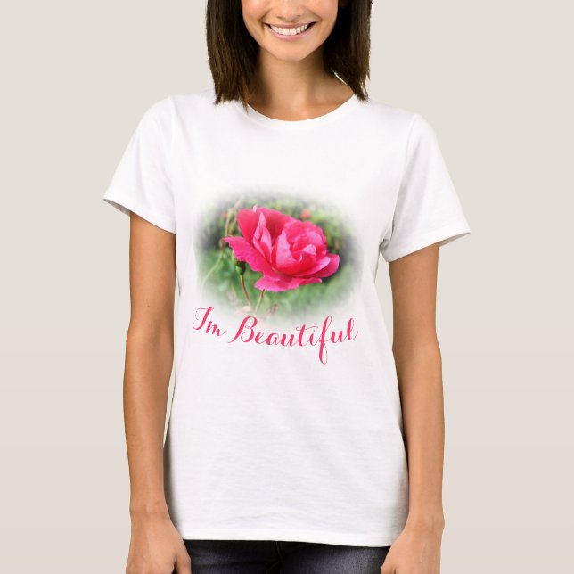 Lieblich rosa rosa Blume bin ich schönes Shirt. T-Shirt (Vorderseite)