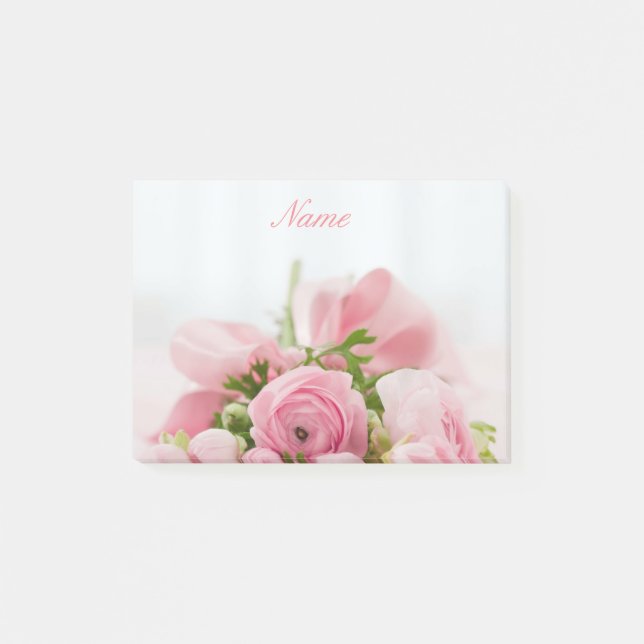 Lieblich rosa Roses Post-it Klebezettel (Vorderseite)