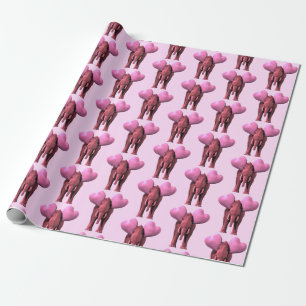 Lieblich süß romantisch rosa Elefant Geschenkpapier