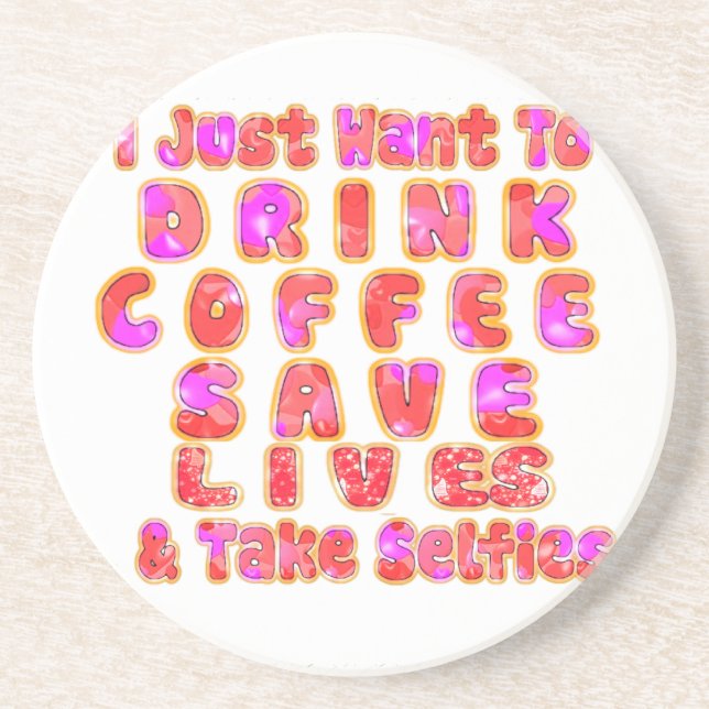 Lieblich wollte ich nur zu trinken Kaffee Rette Le Getränkeuntersetzer (Vorne)