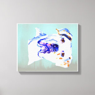 Liebliche amerikanische Bulldog-Hunde-Kunst Leinwanddruck