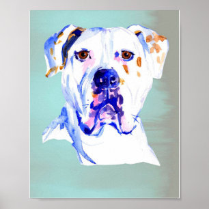 Liebliche amerikanische Bulldog-Hunde-Kunst Poster